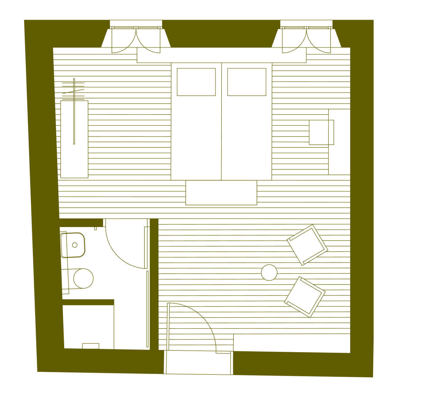 Hotel1550 Ljubljana - Rose street room plan